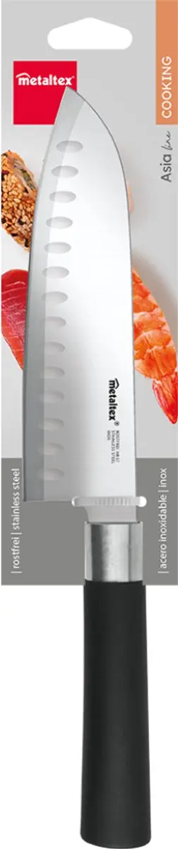 Metaltex Santokumes Asia Japanse Chef 30cm - Zwart - RVS