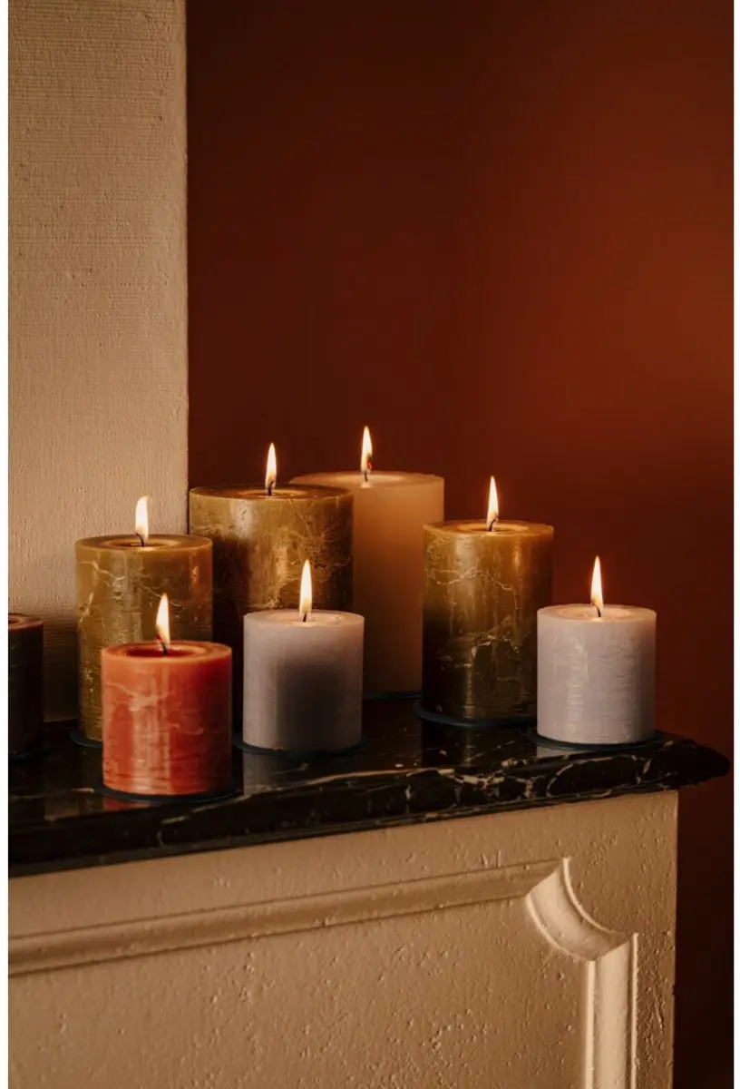 Spaas Rustieke Pillarkaars - 8 Stuks