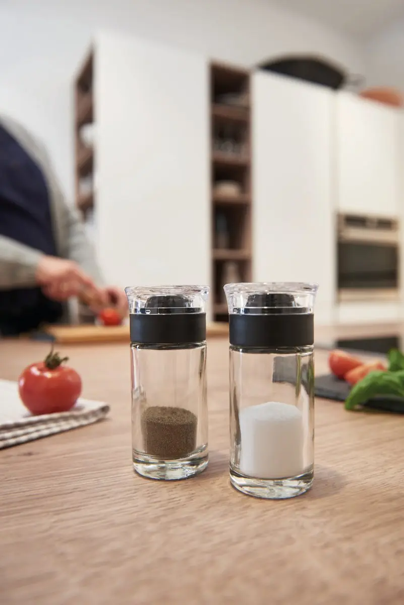 Leonardo CUCINA Peper- en Zoutstel 037715 - Transparant - 2 Stuks
