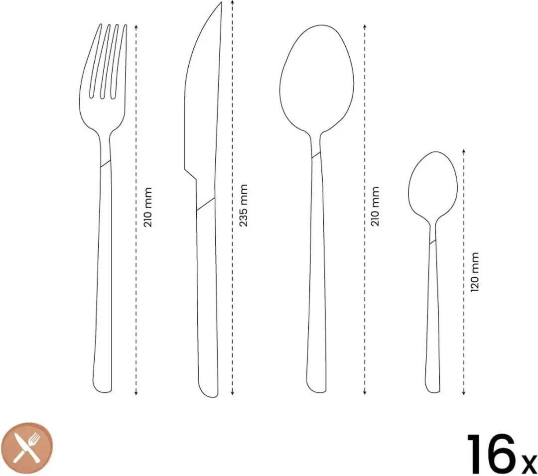 Amefa Eclat Nature Bestekset 16-delig - 4 Personen - Bruin