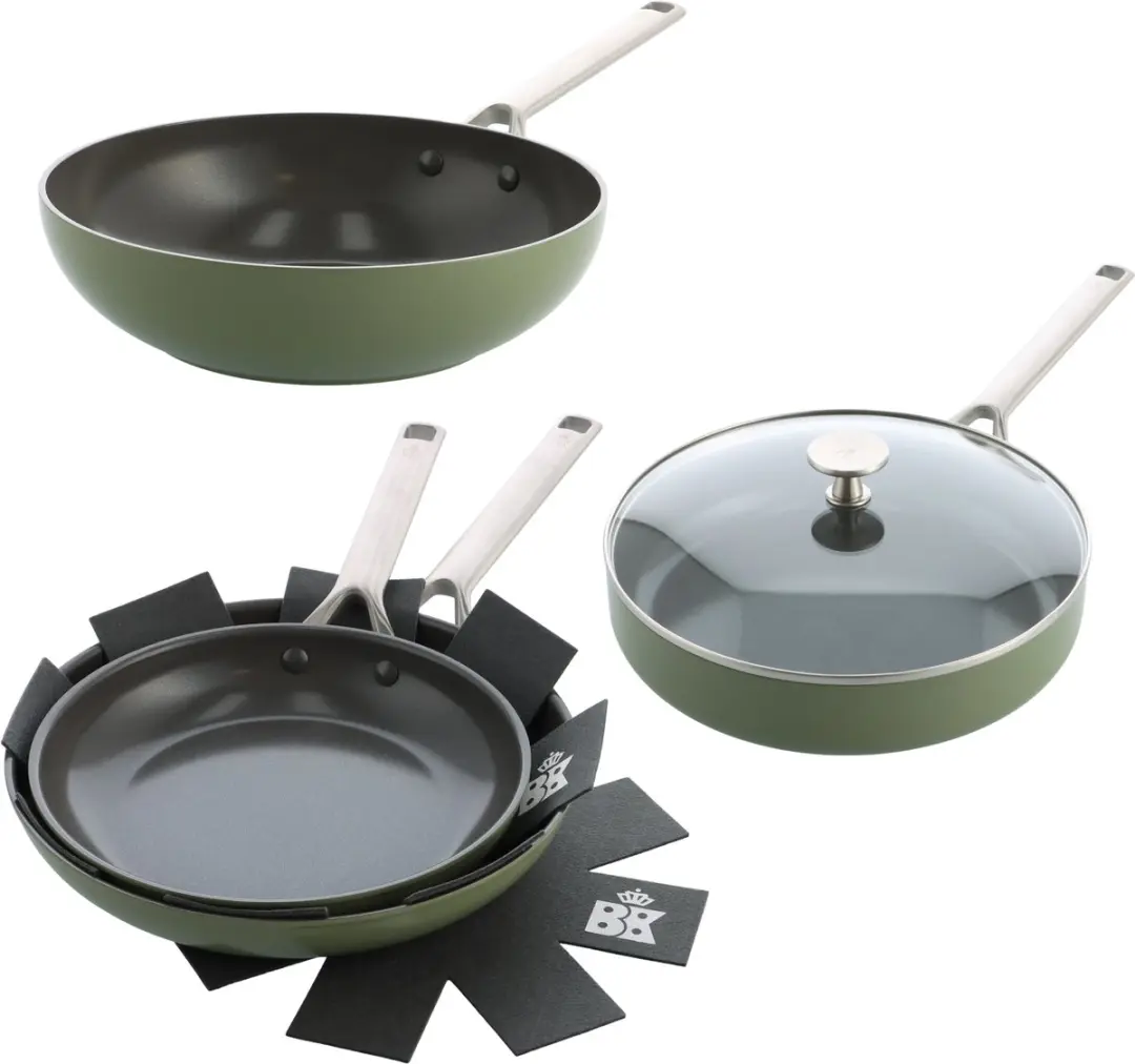 BK Sublime Pannenset 4-delig - Inductie/Ovenbestendig 220°C - Olijfgroen - afbeelding 6 van 6