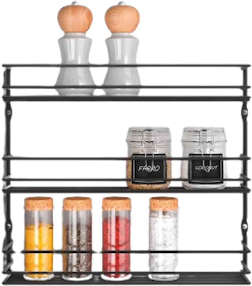 Metaltex Pepito 3 Kruidenrek - 3 Lagen - Zwart - 36x8x31cm