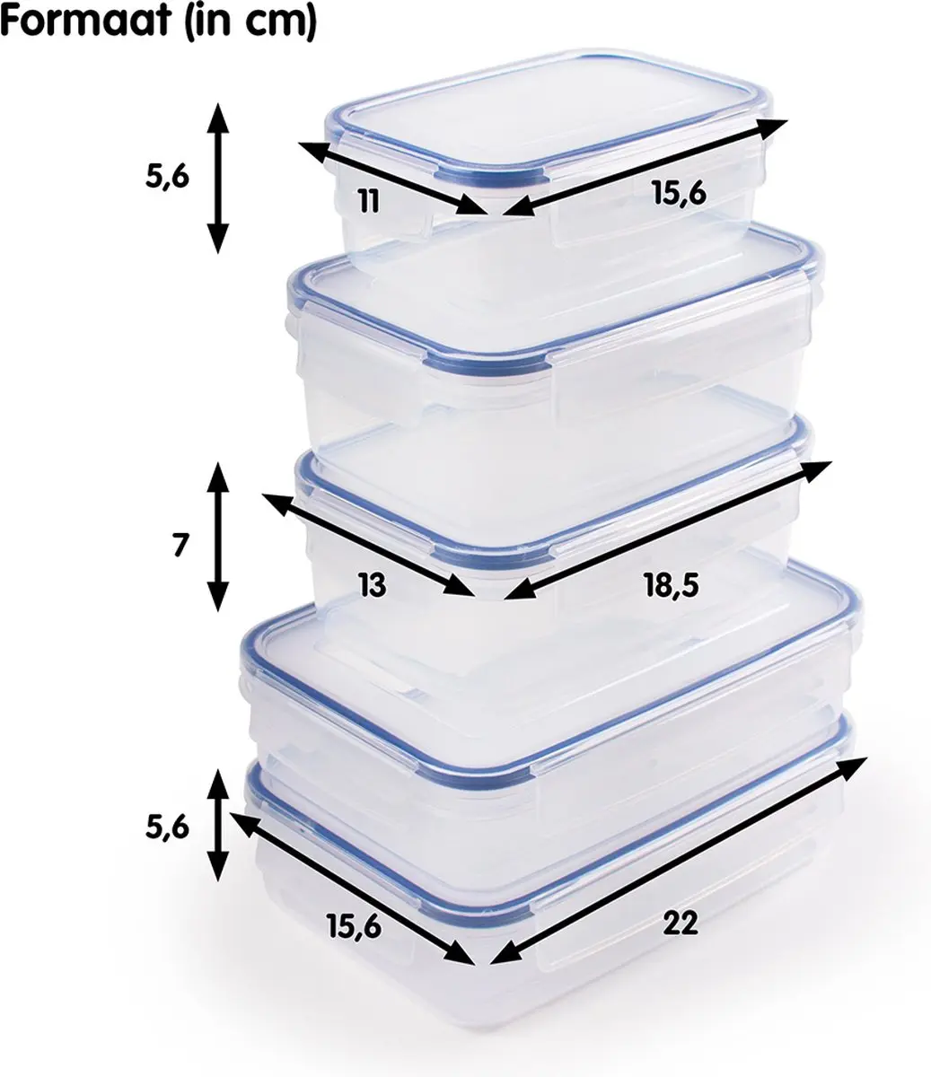 Sunware Diepvriesbakjes Set 2,45L - 5 Stuks BVHD-small