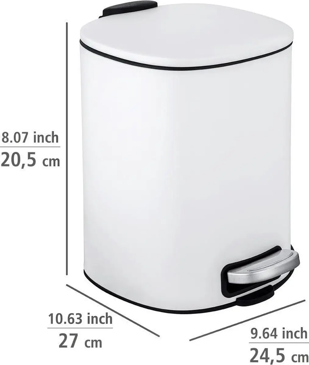 Wenko Alassio Afvalemmer 5L - Wit