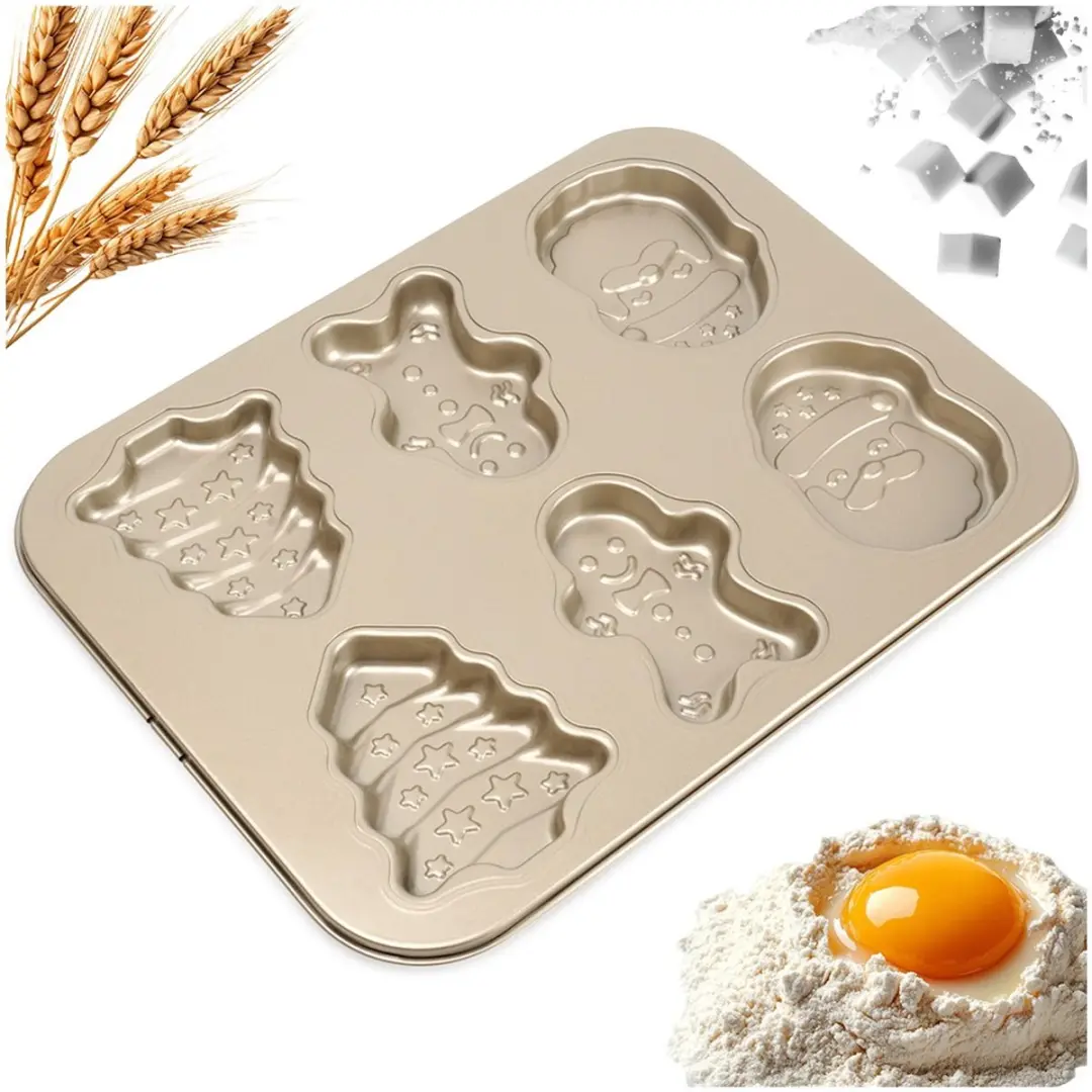 La Cucina Edelstaal Koekjesvorm 35x26,5cm - 6 Stuks - Goud