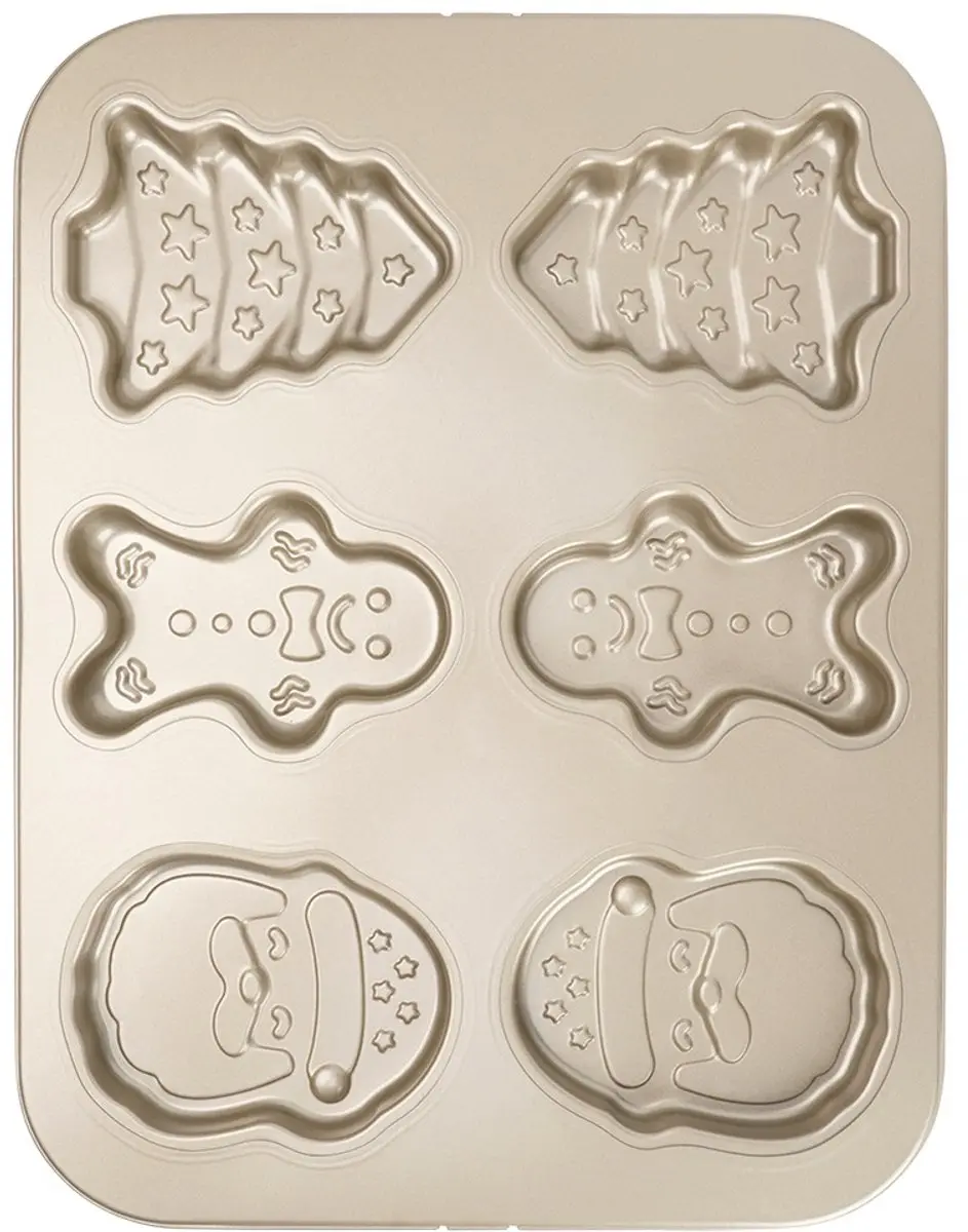 La Cucina Edelstaal Koekjesvorm 35x26,5cm - 6 Stuks - Goud