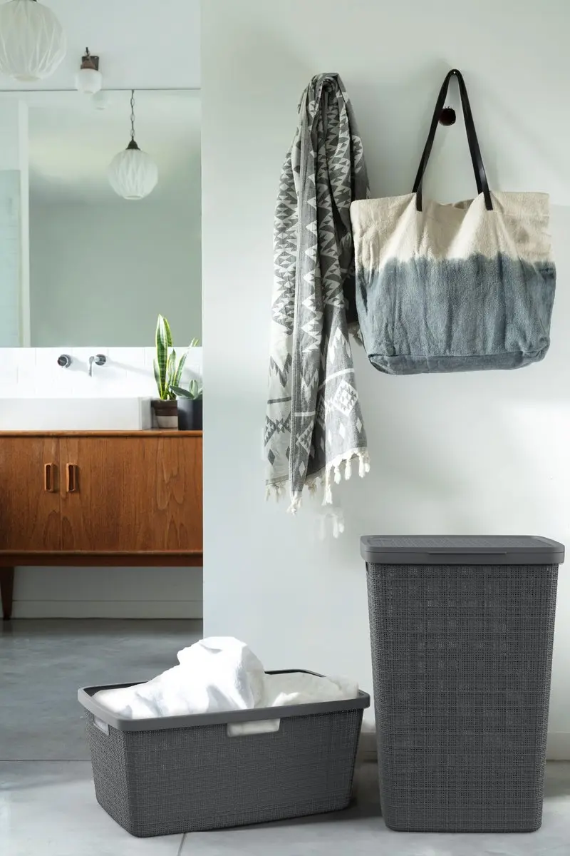 Curver Jute Wasmand 58L - Donkergrijs