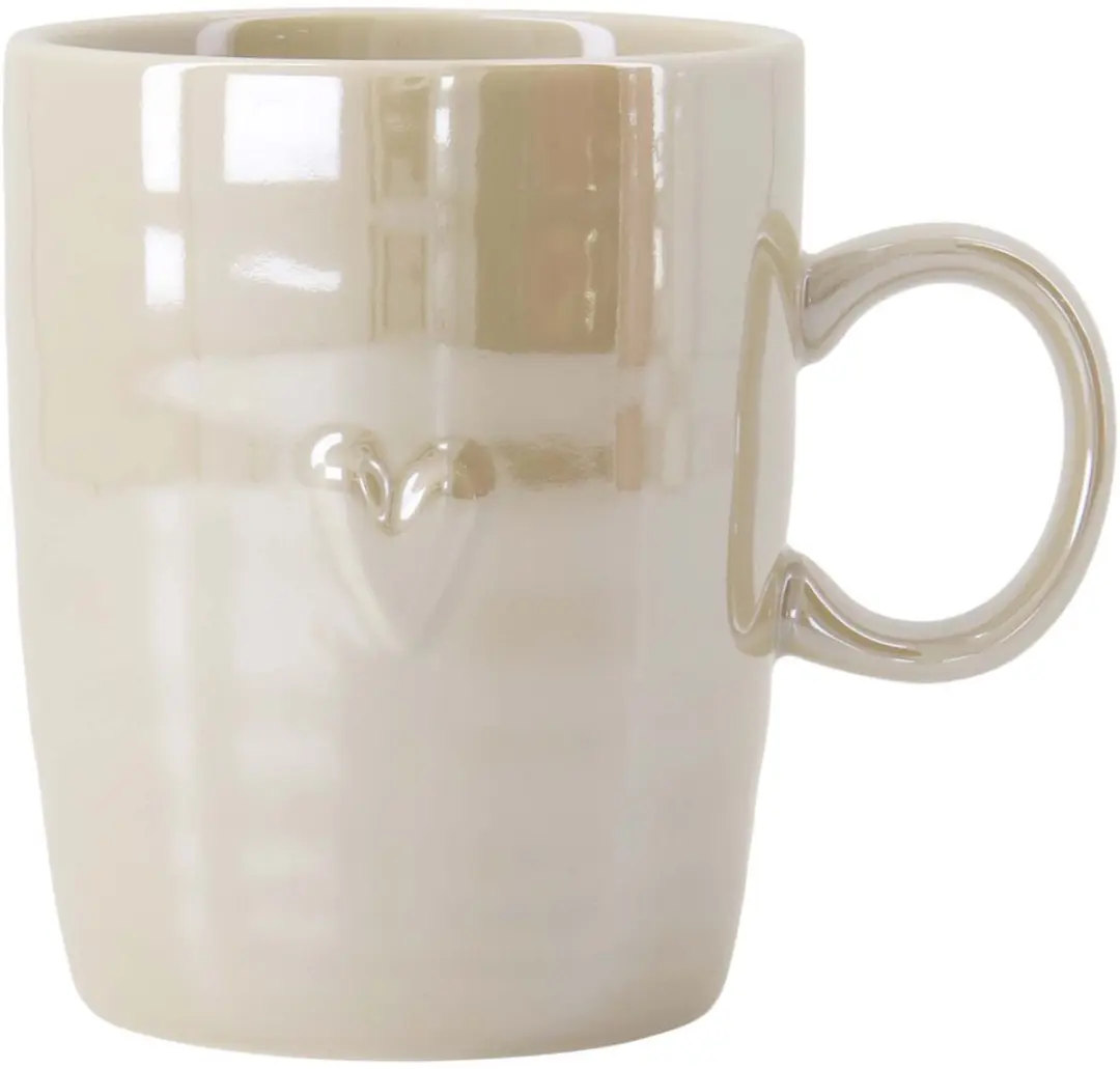 Zusss Theemok Parelmoer Hartje Keramiek 350ml
