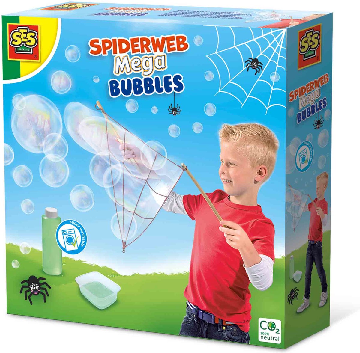 SES - Spinnenweb mega bubbles - sterk bellenblaassop - maak een spinnenweb van bellen in één keer