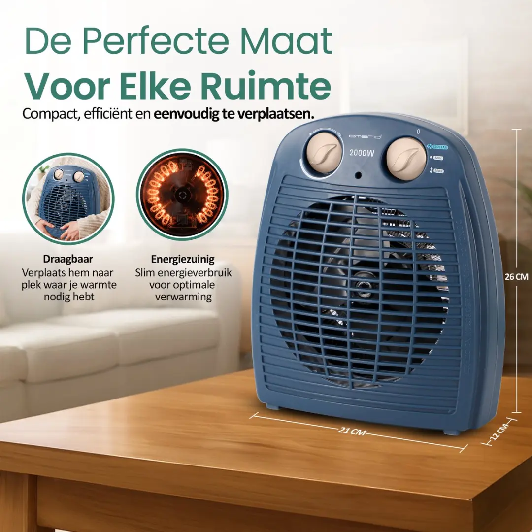 Emerio FH-106737.12 Ventilator Kachel 2000W - Blauw