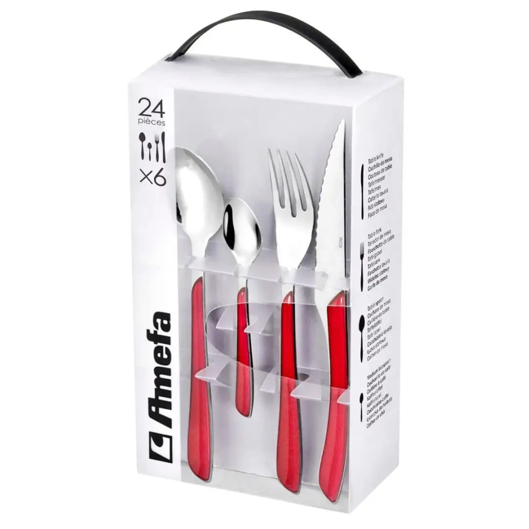 Amefa Éclat Bestekset 24-delig - 6 Personen - Rood