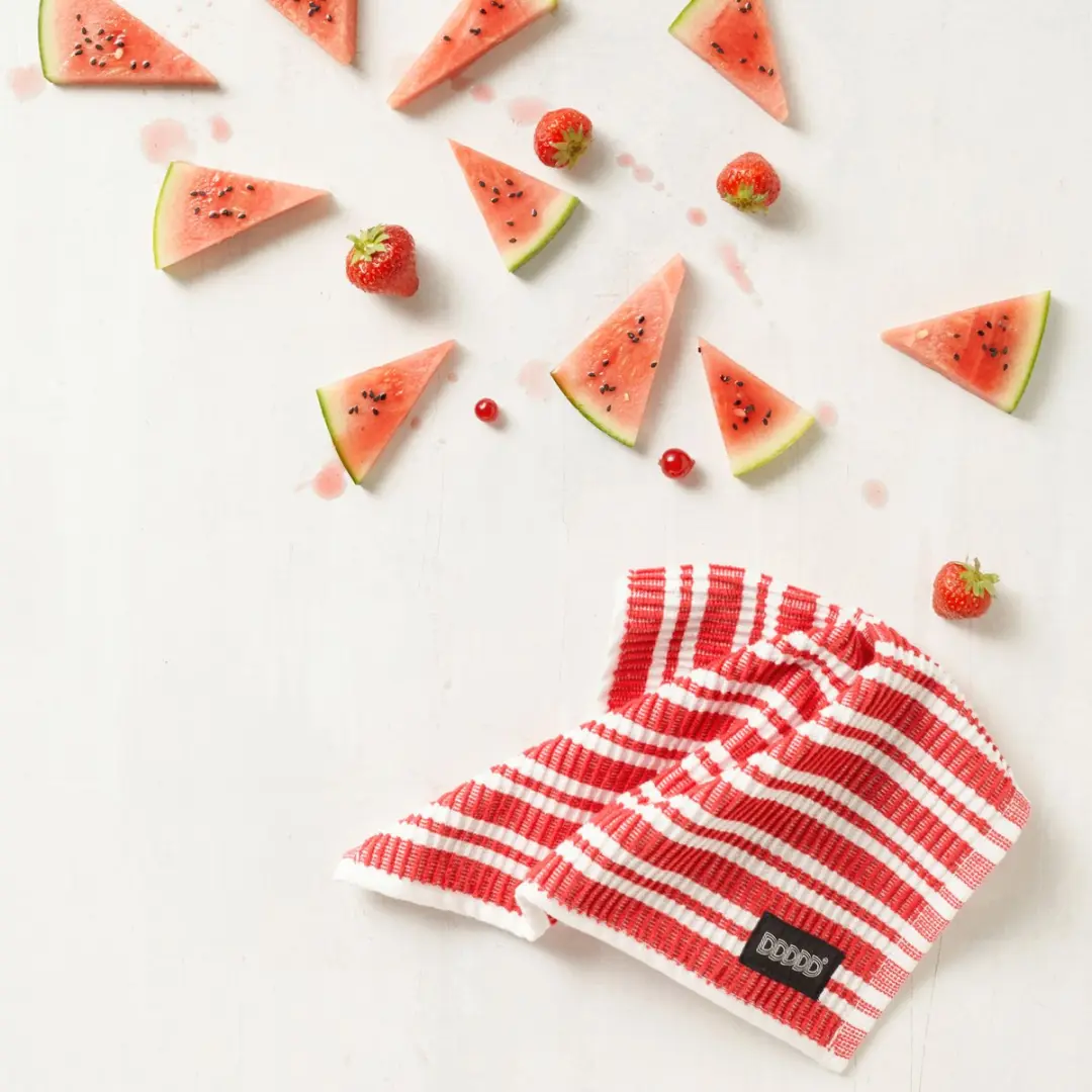 DDDDD Vaatdoekken Rood - 30x30cm - Set van 4