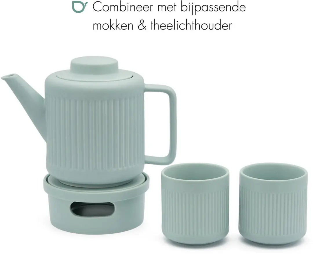Bredemeijer Theelicht Skagen Porselein 147063 - Lichtblauw - 2 Stuks