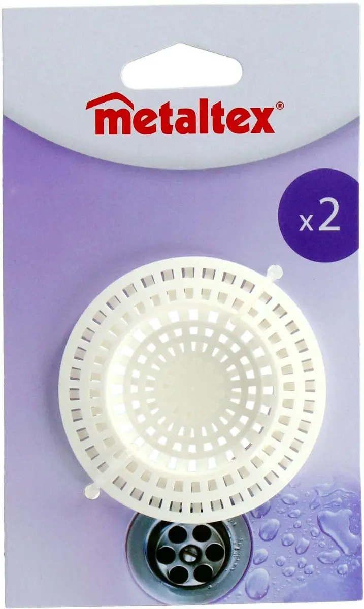 Metaltex Gootsteenfilter Universeel 7cm - 2 Stuks - Wit