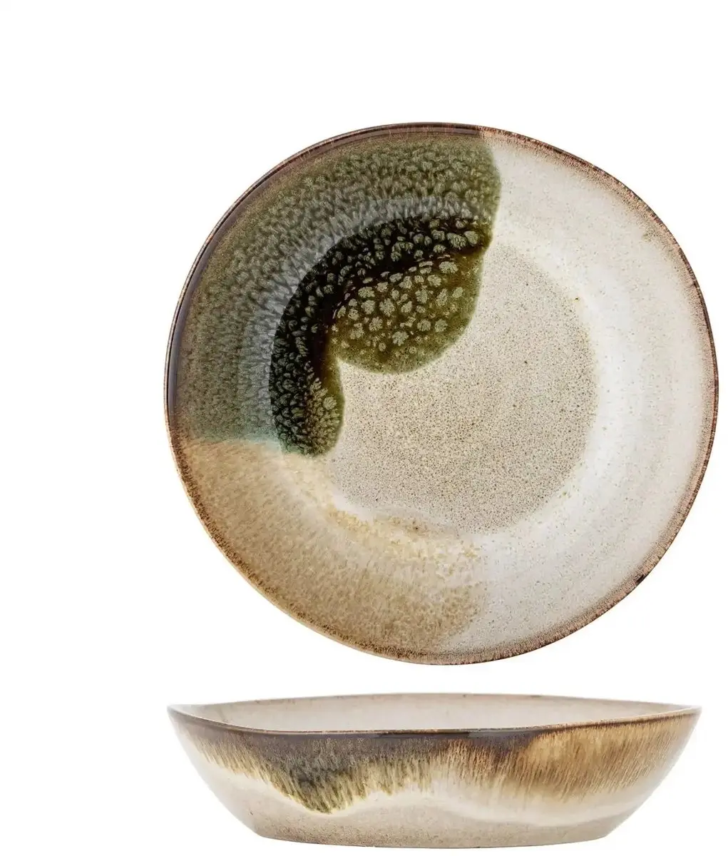 Bloomingville Diep bord aardewerk groen Jules 22cm