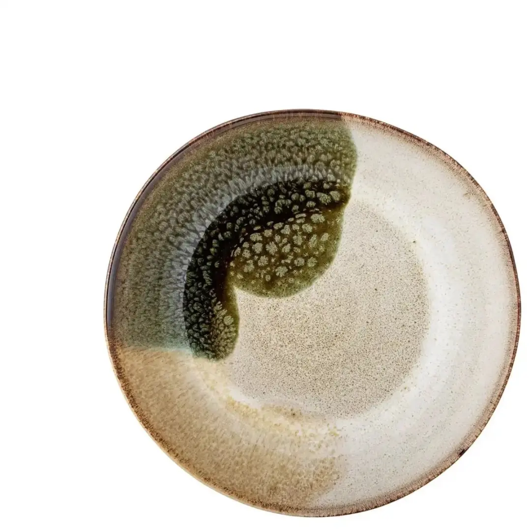 Bloomingville Jules Diep Bord Aardewerk - 22cm - Groen - afbeelding 6 van 6
