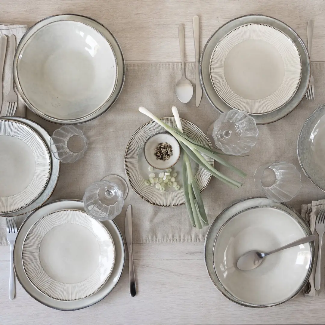 Dutch Rose Organic Bordenset 12-delig - 4 persoons - Creme