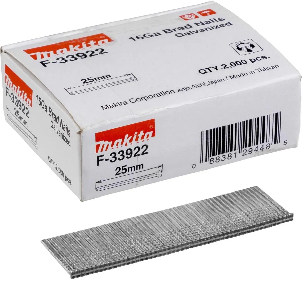 Makita F-33922 Bradnagels 25mm - Gegalvaniseerd