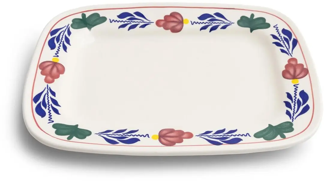 Royal Boch Boerenbont Schaal Rechthoek 25x18cm - Wit