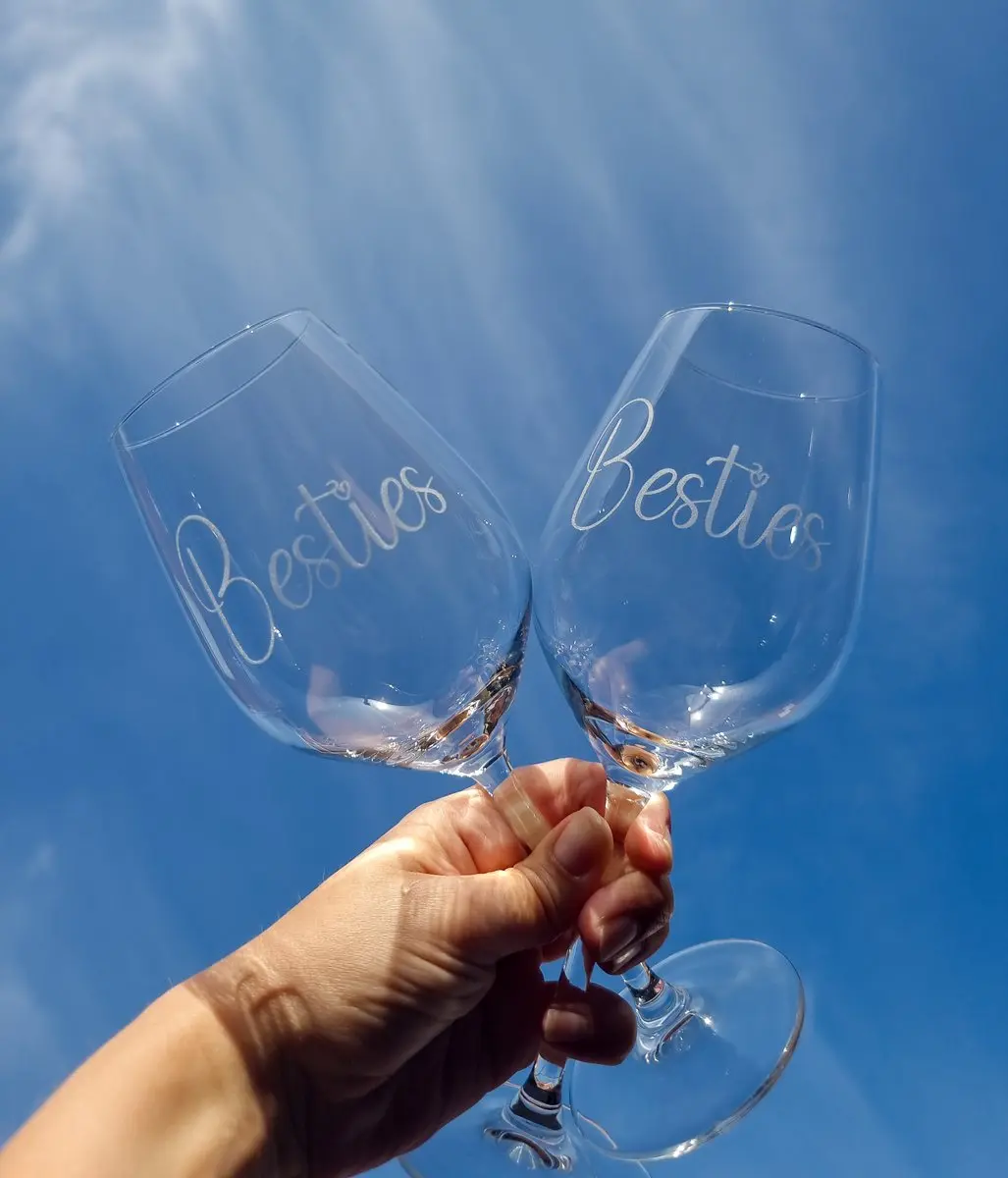 Royal Leerdam Besties Wijnglazen Gegraveerd