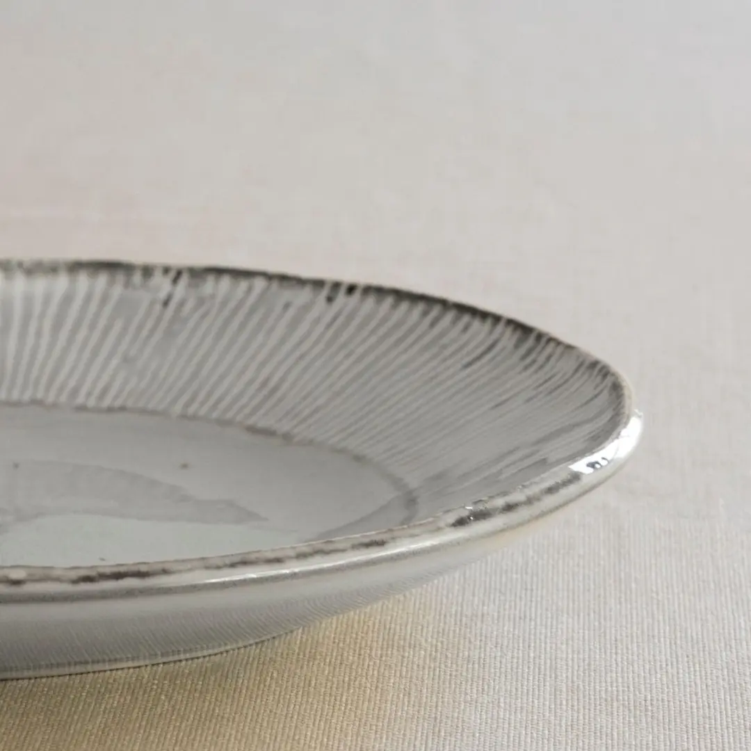 Dutch Rose Organic Borden Ø21,5cm - Stoneware Handgemaakt - Grijs