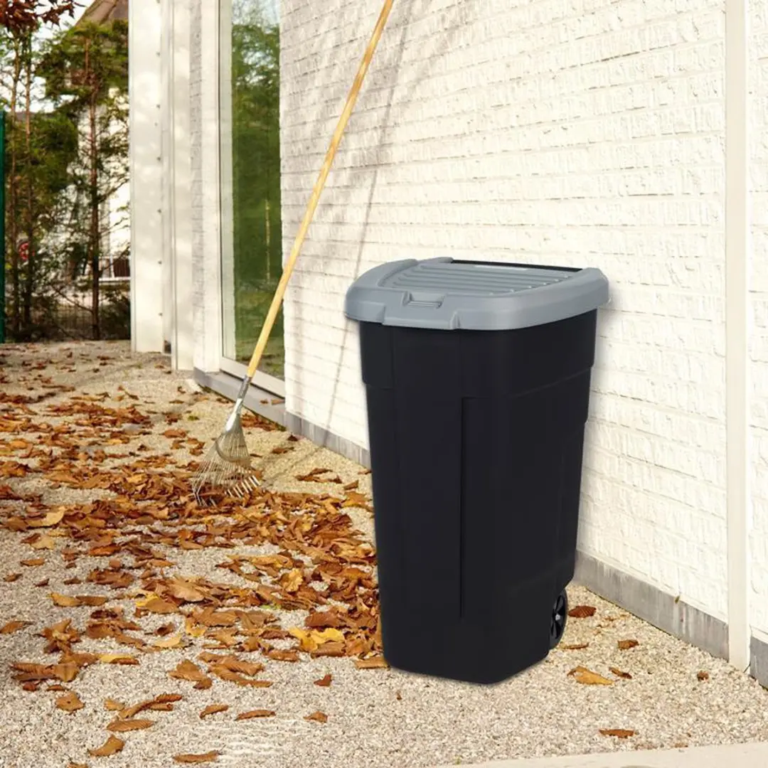 Curver Verrijdbare Afvalbak 110L - Zwart