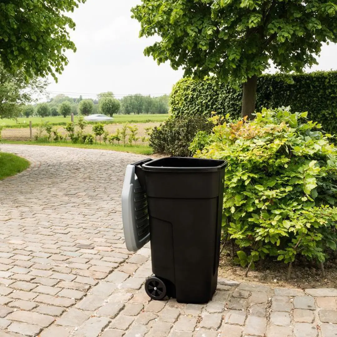 Curver Verrijdbare Afvalbak 110L - Zwart