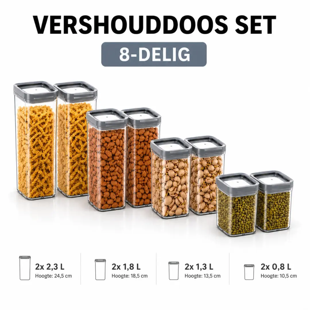 Curver Vershouddoos Set 8-delig