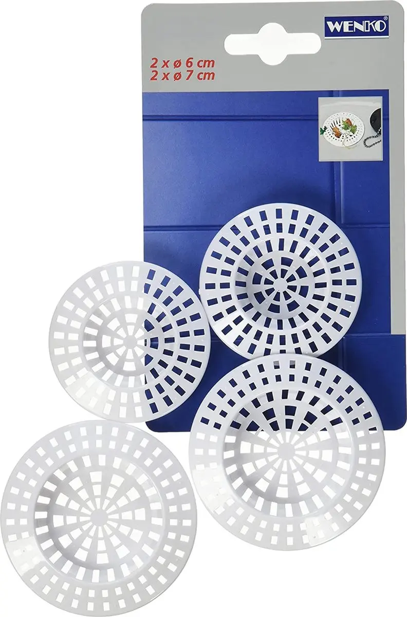Wenko Gootsteenzeef 6/7cm - 4 Stuks Wit