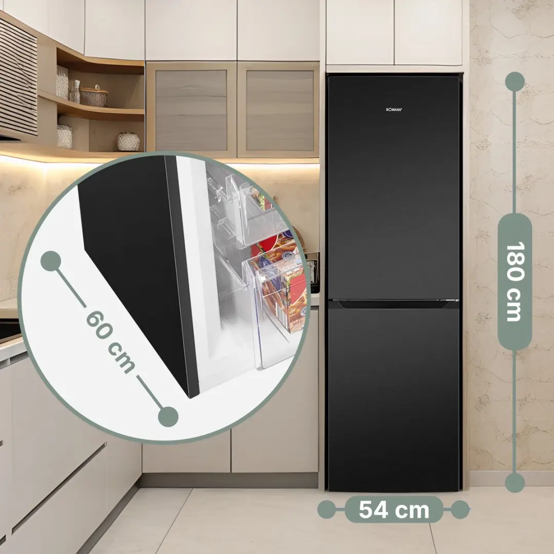 Bomann KG 7360 Koel-vriescombinatie 247L - No-Frost - Dark Inox
