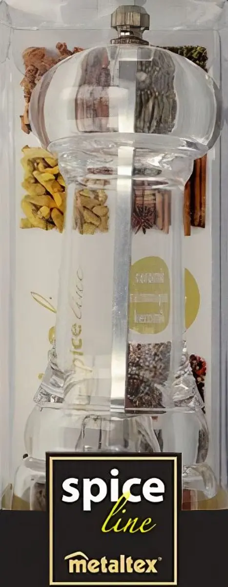 Metaltex Spice Line Kruidenmolen 14cm - Transparant