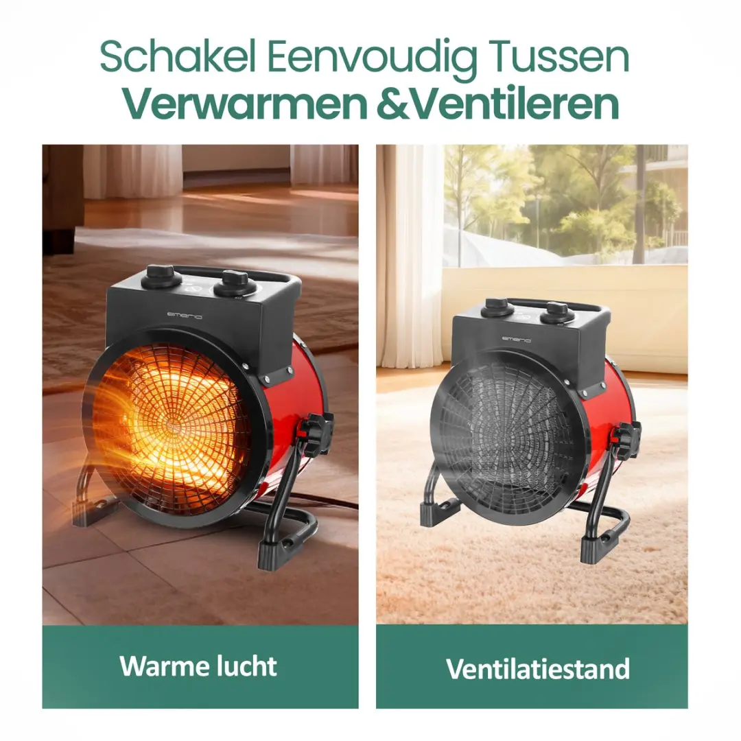 Emerio FH-128620 Power Ventilatorkachel 3000W - Rood