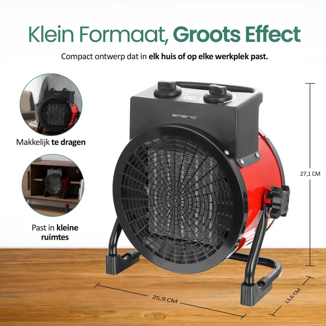 Emerio FH-128620 Power Ventilatorkachel 3000W - Rood