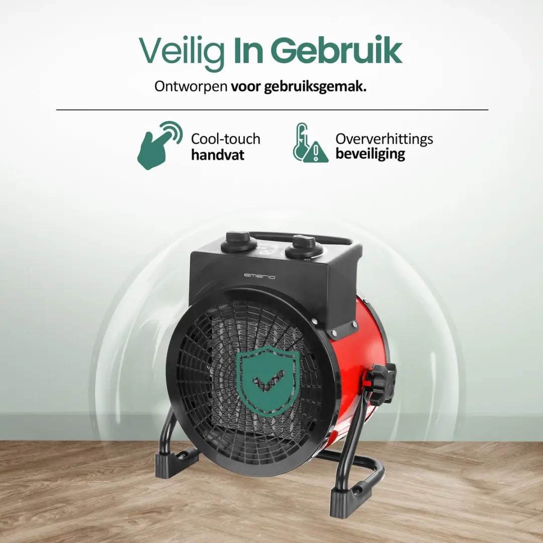 Emerio FH-128620 Power Ventilatorkachel 3000W - Rood