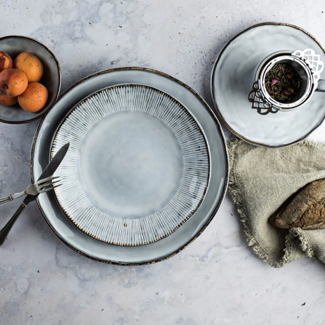 Dutch Rose Organic Set 16-delig Servies - Blauw