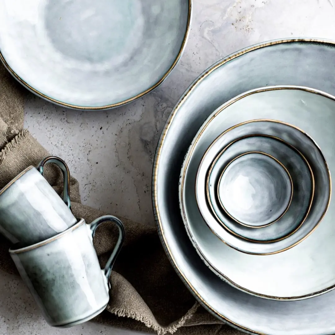 Dutch Rose Organic Set 16-delig Servies - Blauw