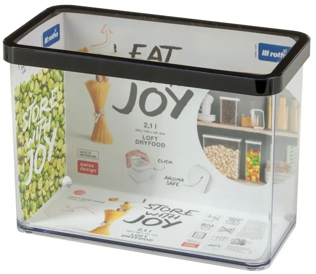 Rotho Loft Premium Voorraadpot 2,1L - Transparant