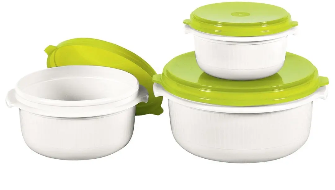 Emsa Micro Family Magnetronschaal 509741 - 3 Stuks - Groen/Wit