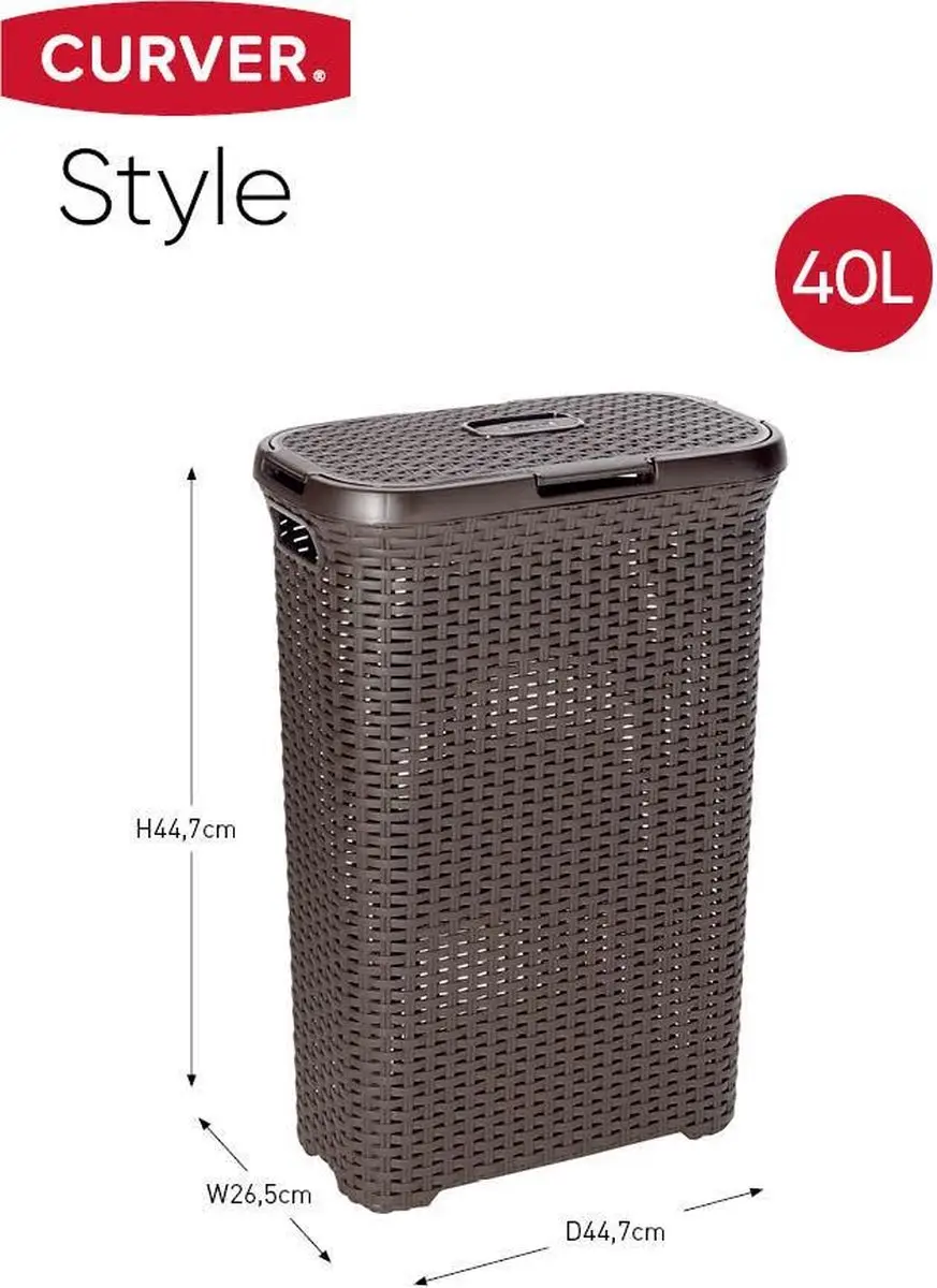 Curver Style Wasmand met deksel 40L - Bruin