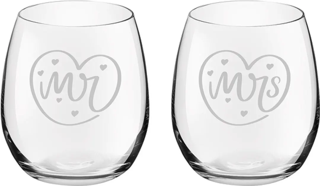 Royal Leerdam Gegraveerde Hartjes Drinkglazen Set 39cl