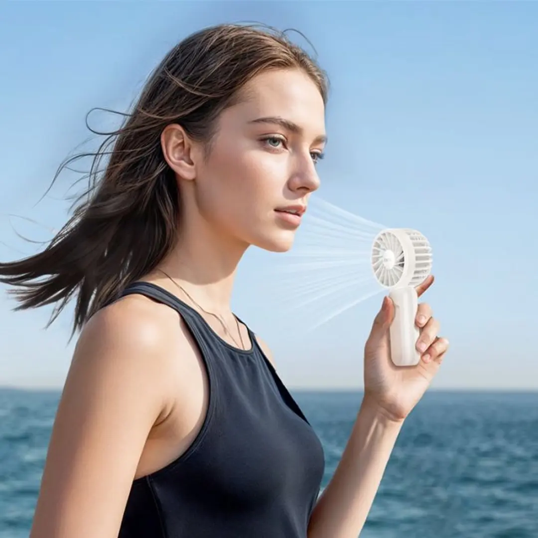 Hoco HX60 2-in-1 Ventilator - 3 Snelheden - USB-C - Wit