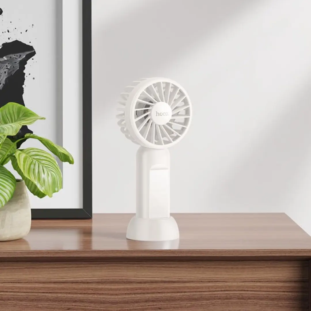 Hoco HX60 2-in-1 Ventilator - 3 Snelheden - USB-C - Wit