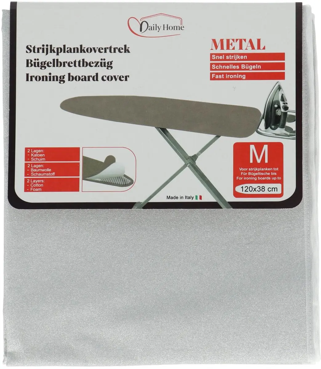 Daily Home Strijkhoes Metaal 130x46cm - Meerkleurig