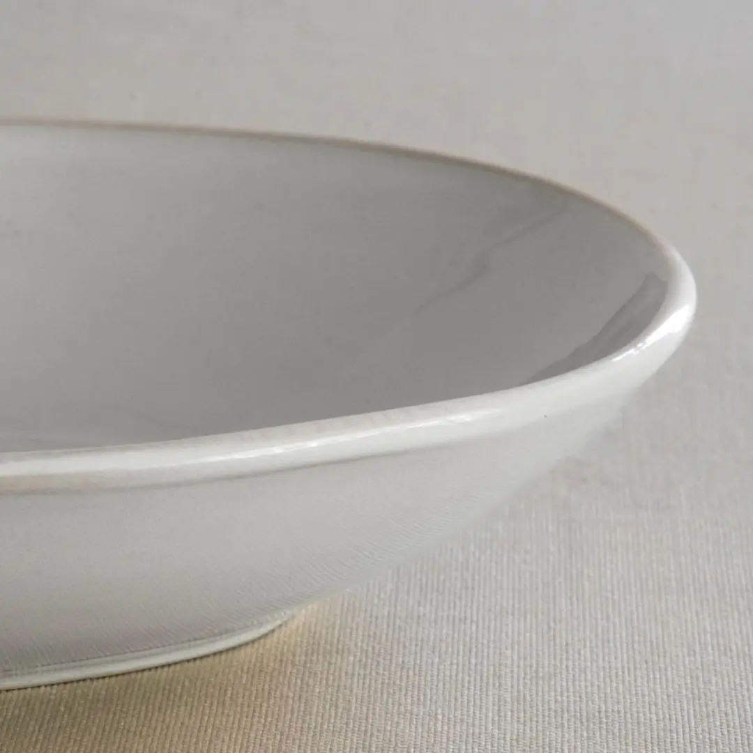 Dutch Rose Organic Diepe borden Ø23.5cm - Stoneware - Wit