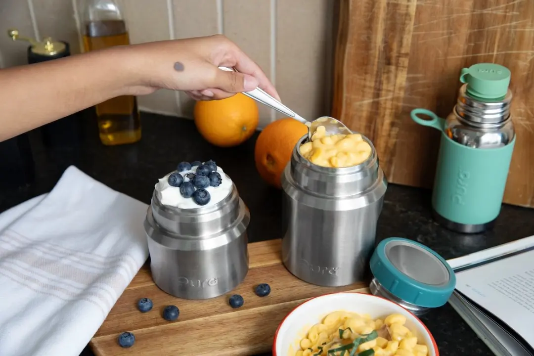Pura Lunch Insulated Jar J13 - 400ml - Zilver/ Groen