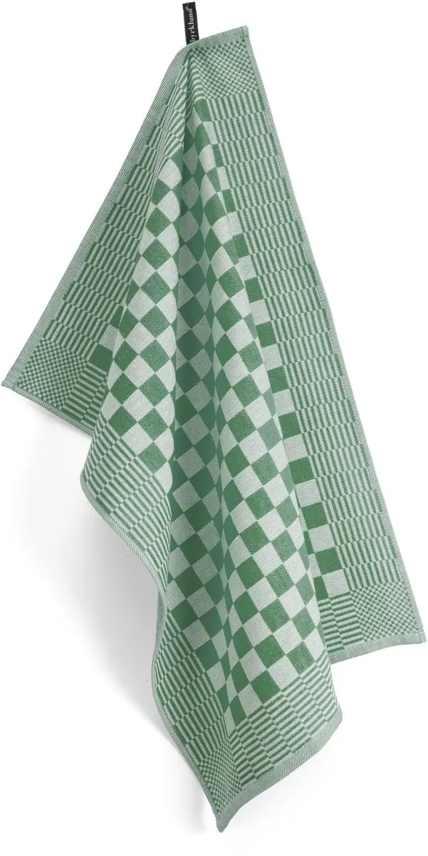 BYRKLUND Theedoeken Clean & Tidy Groen - 12 Stuks 100% Katoen 50x70cm