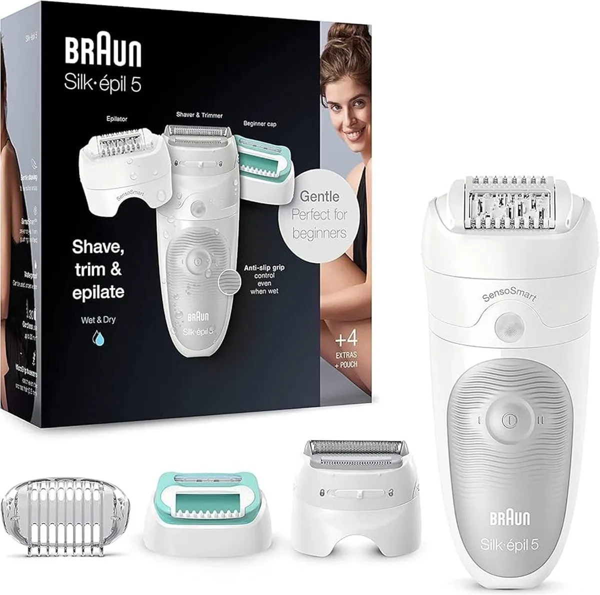 Braun Silk-épil 5-625 Epilator - 3 in 1 - Wit/Paars