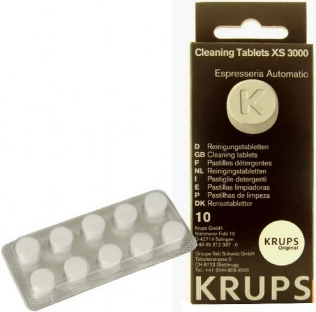 Krups XS3000 Koffiemachinereiniger - 10 Stuks