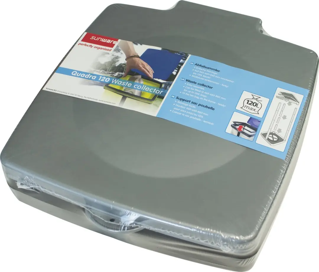 Sunware Quadra Vuilniszakhouder 120L - 4 Stuks - Zwart