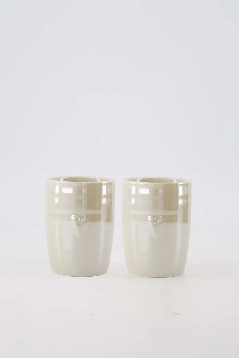 Zusss Cadeauset Koffiemokken Parelmoer Hartje Zand